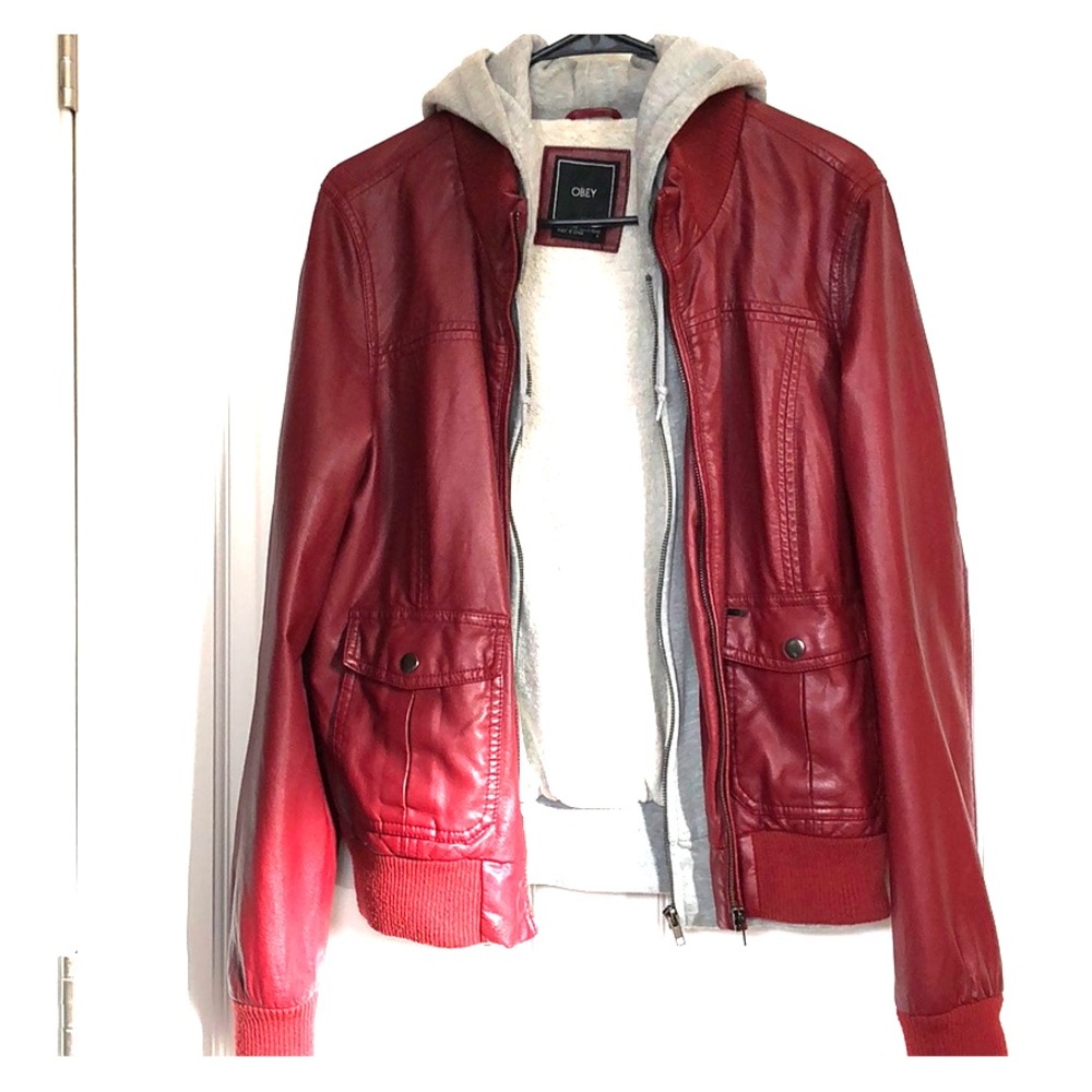 OBEY faux leather jacket